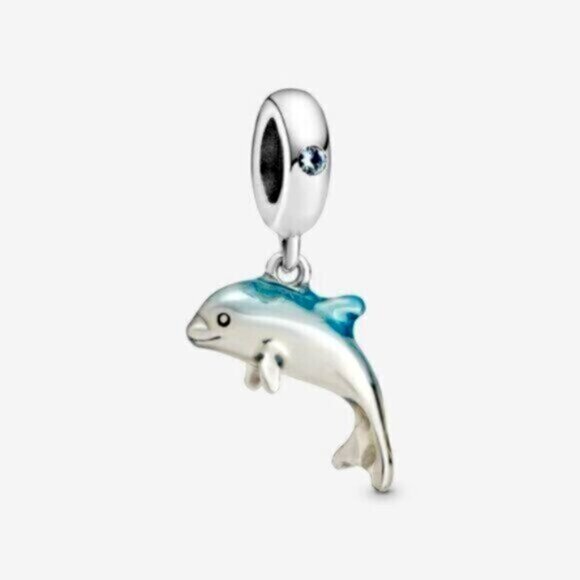 Pandora Shimmering Dolphin Dangle Charm - Picture 1 of 5